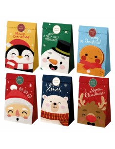Dohe Navidad Pack de 12 Bolsas de Papel - 2 Bolsas por Modelo - Alta Resistencia