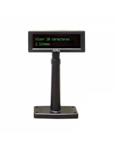 AVPos Visor VFD220 - 2 Lineas de 20 Caracteres - Color de Pantalla Verde - 267 Tipos de Caracteres Internacionales - USB -