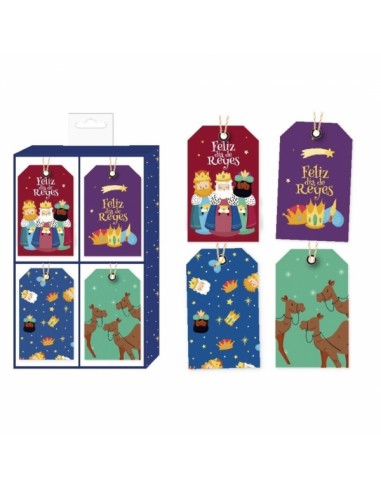 Bismark Pack de 24 Etiquetas Colgantes para Regalos - 4 Diseños Navideños - Incluyen Cordon
