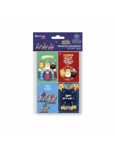 Bismark Pack de 4 Tarjetas de Felicitacion Navideña - Diseño con Relieve - Tamaño Cerrada 6x8cm Abierta 12cm - Se Pueden