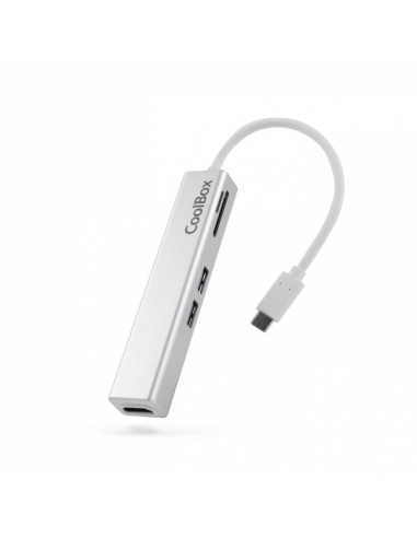Coolbox MINIDOCK LITE USB-C Aluminio - HDMI - 3xUSB3.0 - SD - MicroSD - Color Blanco