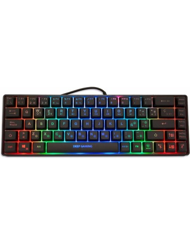 Coolbox DG TM065 Teclado Compacto Gaming - Iluminacion RGB - Teclas Mecanicas - Diseño Ergonomico - Alta Durabilidad - Color