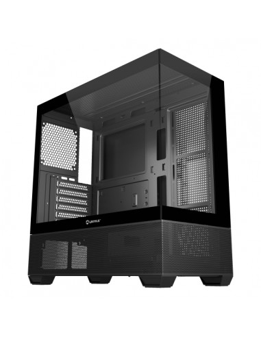 Unykach Revelat Black Caja ATX-Micro ATX-ITX - Frontal y Lateral de Vidrio Templado - 3.5"-2.5" - USB-A 3.0-USB-C y Audio