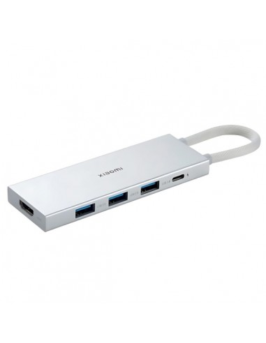 Xiaomi 5 en 1 Hub USB-C con 3x USB-A 3.0-1x USB-C Carga Rapida hast 100W-1x HDMI - Carcasa de Aluminio
