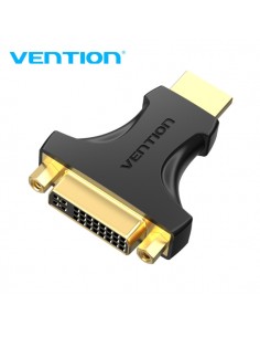 Vention Adaptador HDMI a DVI - Chapado en oro - Direccion dual - Resolucion 1080P@60Hz - Carcasa de PVC - Color Negro