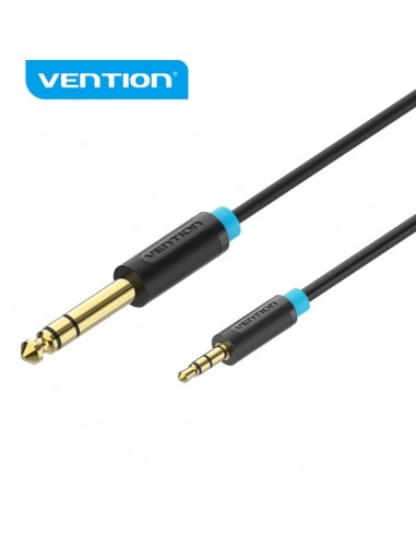 Vention ProAudio Cable de Audio Profesional - Alta Fidelidad - Conectores 6.5mm Chapados en Oro - Color Negro