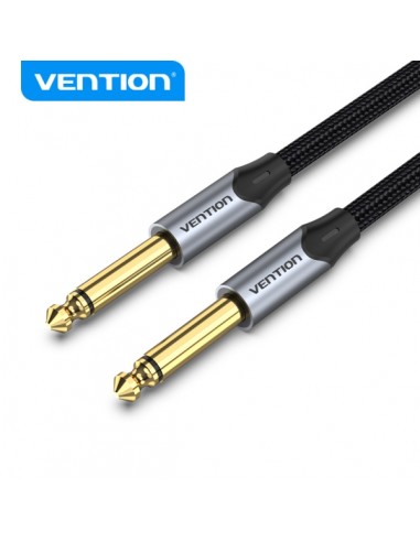 Vention Cable Audio 6.5mm 1.5m - Conectores TS macho - Niquelado - Conductor de cobre esmaltado - Color Gris