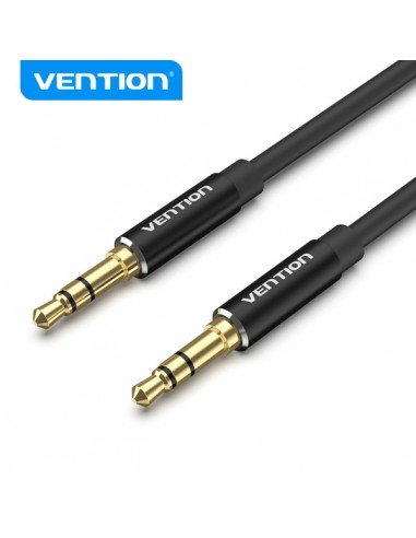 Vention Cable de Audio - Conectores Jack 3.5" - Chapado en Oro - Carcasa de Aluminio - Longitud 3m - TPE Duradero - Color