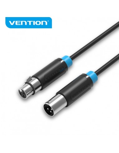 Vention Cable de Microfono XLR - Interfaz Bañado en Oro - Conductor de Bronce Esmaltado - Caparazon de Aleacion de Aluminio