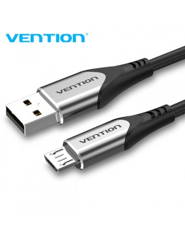 Vention Cable Micro USB Reversible - Carga Rapida 3A - Transmision 480Mbps - Durabilidad Mejorada - Proteccion de Bateria -