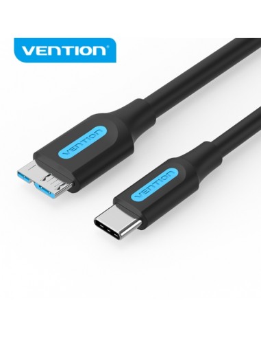Vention Cable USB 3.0 C-Micro-B - Transmision 5Gbps - Conductor Cobre Estaño - Carcasa PVC - Color Negro