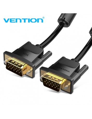 Vention Cable VGA (3 9) - Alta Definicion 1080P - Blindaje EMI - Conectores Chapados en Oro - Color Negro
