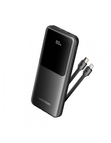 Vention Power Bank 10.000mAh - Multiples interfaces USB - Carga rapida - Salida total 3A - Color Negro