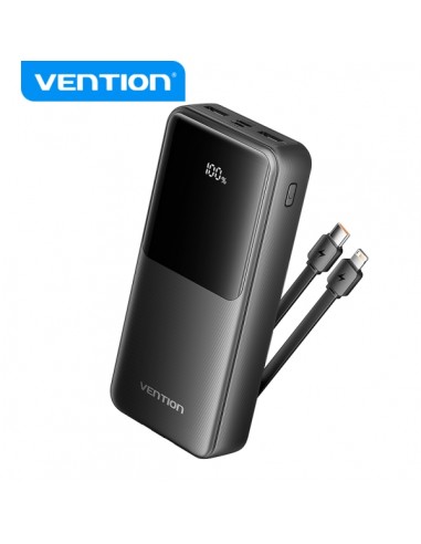 Vention Power Bank 20.000mAh - Multiples Interfaces - Alta Capacidad de Carga - Salida Total 3A - Color Negro