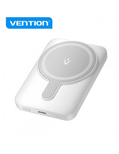 Vention PowerBank 5000mAh Magnetico Inalambrico - USB-C Dual - 20W - Display Luminoso - Carga Rapida - Material Resistente -