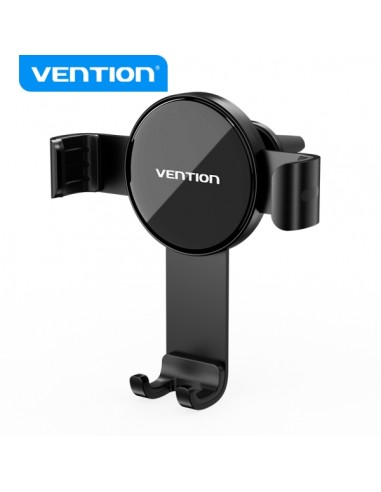 Vention Soporte Telefono Auto Sujecion Automatica - Clip Ventilacion - Estabilidad Triangular - Rotacion Libre - Color Negro