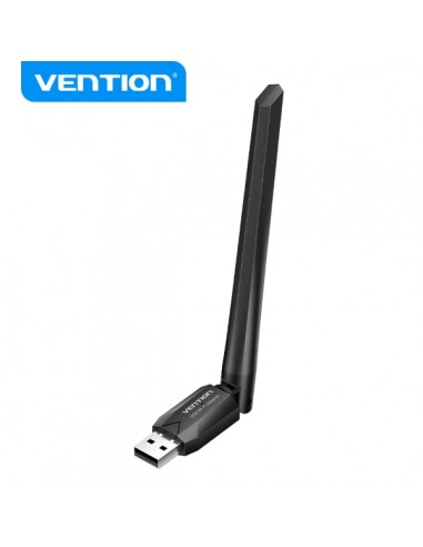 Vention Adaptador USB Wi-Fi AC650 Dual Band - Alta Ganancia - Conexion Estable - Facil Instalacion - Color Negro