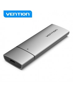 Vention Carcasa para SSD - USB 3.1 Gen 2C - 10 Gbps - Aluminio - Compatible M.2 NVMe - Incluye cable USB-C - Color Gris