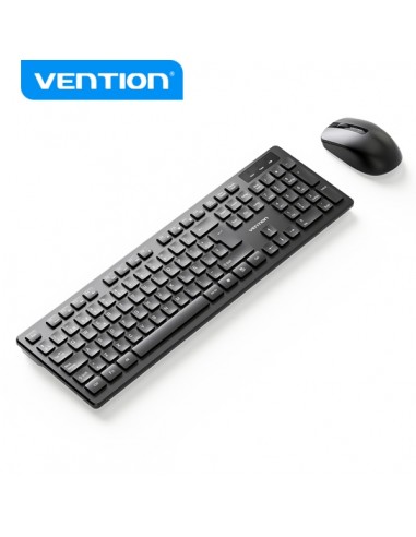 Vention KTD Combo Teclado y Raton Inalambrico - Conexion 2.4GHz - 1200 DPI - 104 Teclas - Color Negro