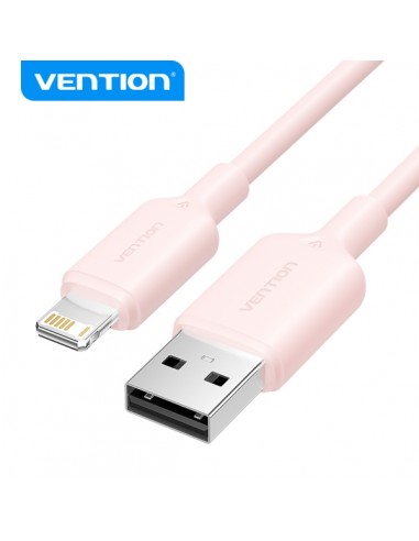 Vention Cable USB Lightning - Conector USB-A a Lightning - Transmision 480Mbps - Salida 2.4A - Color Rosa