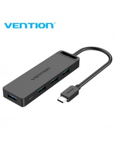 Vention Hub USB C 4 Puertos - Alta Velocidad 5 Gbps - Compatible OTG - Amplia Compatibilidad - Color Negro