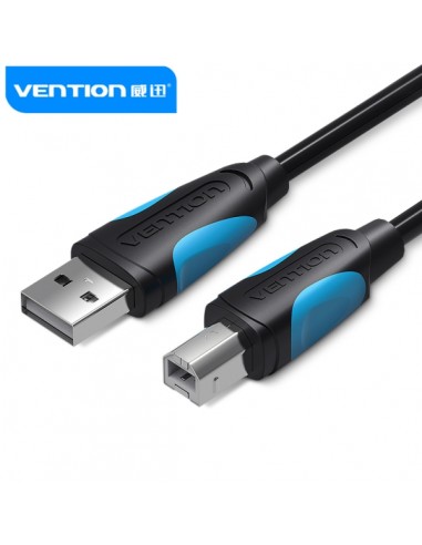 Vention Cable USB 2.0 Impresoras - Transmision 480 Mbps - Recubrimiento Aluminio y Trenza Metalica - Carcasa PVC - AWG 24 28