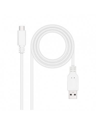 Nanocable Cable 2.0 3A USB-C Macho a USB-A Macho - Longitud 2m - Color Blanco