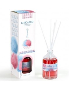Prady Ambientador Mikado Algodon de Azucar - Frasco de Cristal 100ml y Varitas Difusoras