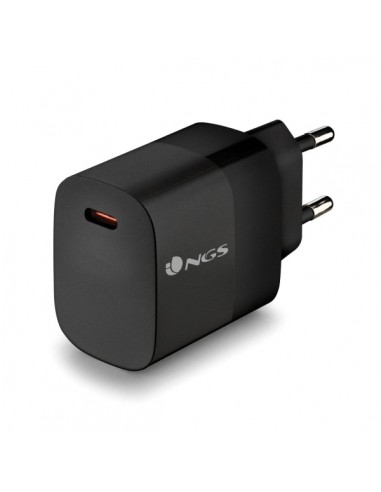 NGS Bud 20W Cargador Universal de Pared 20W Ultrarapido - 1x USB-C PD & PPS - Color Negro