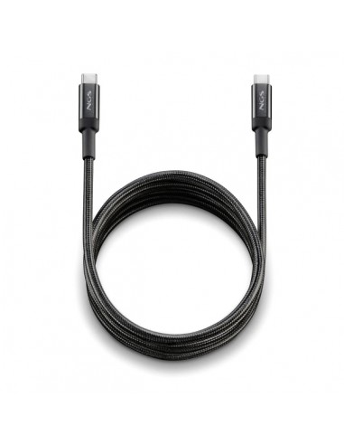 NGS Cable 2.0 USB-C Macho a USB-A Macho - Carga Ultrarapida hasta 65W - Longitud 2m - Color Negro