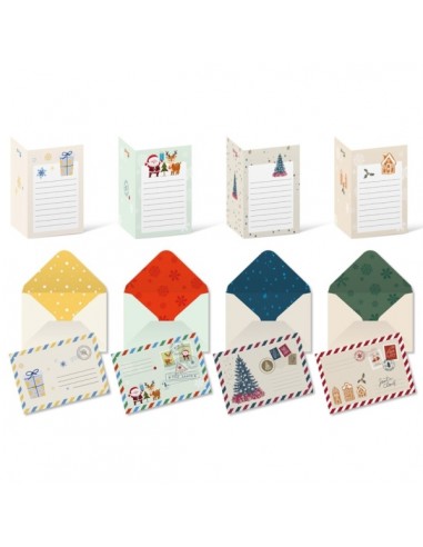 Bismark Pack de 24 Tarjetas de Felicitacion Navideña con Sobre - Tamaño Tarjeta 11.5x17.5cm - Diseños Variados