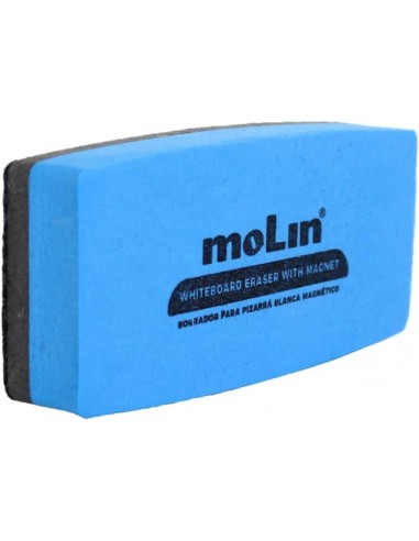 Molin Borrador de Pizarra Blanca Magnetico - Limpieza en Seco - No Deja Residuos en la Pizarra