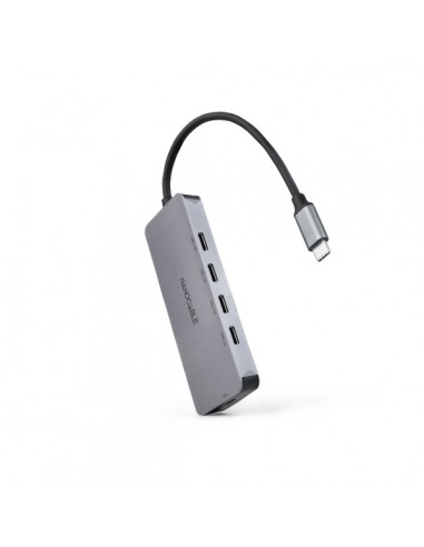 Nanocable Hub USB-C 3.2 con 4x Puertos USB-C 3.2-1 Puerto USB-C PD 100W - Velocidad de Transferencia de hasta 10Gbps -