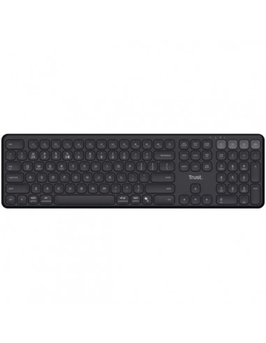 Trust Vaiya Teclado Multidispositivo Bluetooth - Conexion con hasta 4 Dispositivos - Teclas Perfil Bajo - Teclas Multimedia -
