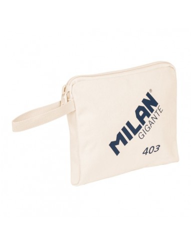 Milan Serie 1918 Gigante 403 Bolsa de Mano - Tamaño 26 5x22x3cm - Cierre de Cremallera - 100-Algodon - Color Beige