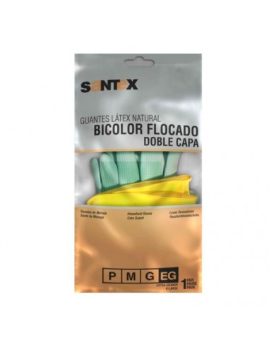 Santex Guantes de Latex Talla M - Doble Capa - Interior Algodon Flocado - Palma y Dedos Texturizados - Conforme (UE) 2016 425