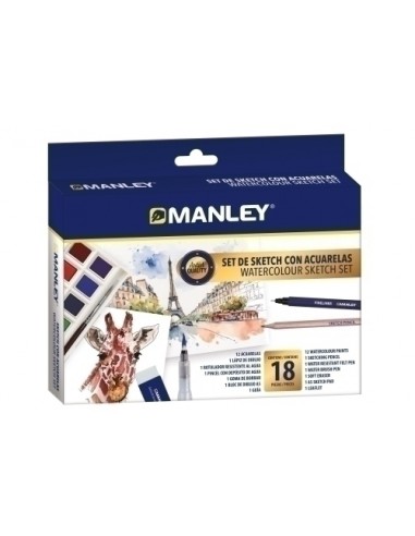 ACUARELAS MANLEY SKETCH SET de 18