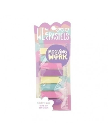 BANDERITAS ADHESIVAS MOOVING PASTEL B/8