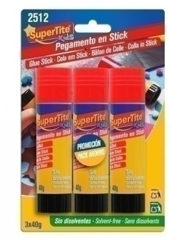 BARRA PEGAMENTO SUPERTITE 40g BLISTER 3