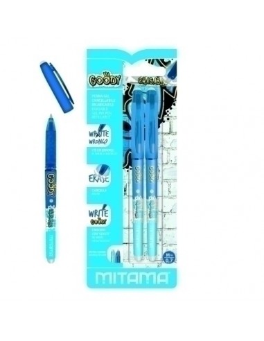 BOLIGRAFO MITAMA GOODY BORRABLE AZUL B/2