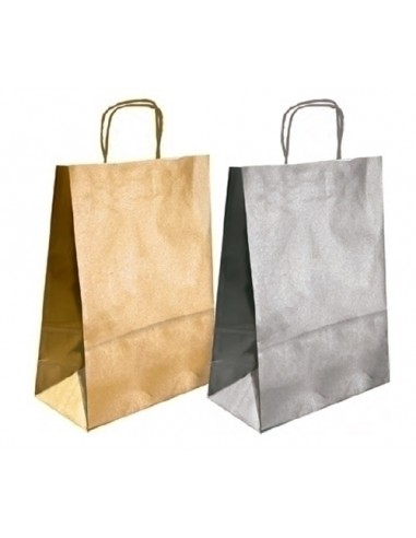 BOLSA PAPEL KRAFT LISO 18x24 ORO P/50