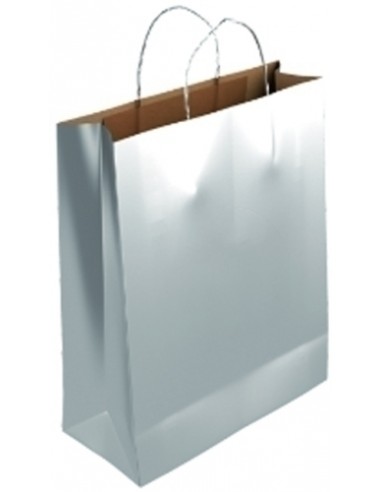 BOLSA PAPEL KRAFT LISO 40x46 PLATA C/200