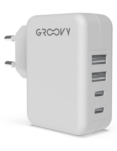 CARGADOR GROOVY PARED 2xUSB+2xUSB-C 4