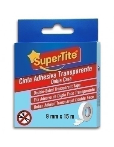 CINTA DOBLE CARA SUPERTITE 15mx9mm TRANS