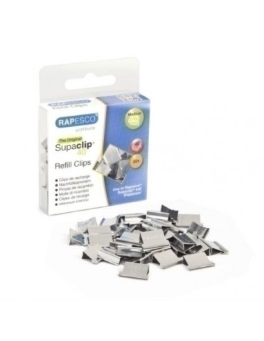 CLIPS RAPESCO SUPACLIP 40 PLATA C/50