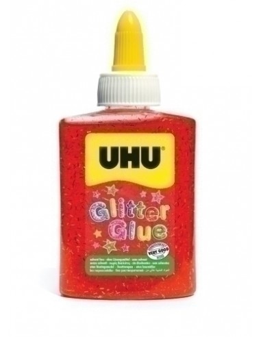 COLA GLITTER GLUE UHU B/88 ml ROJO