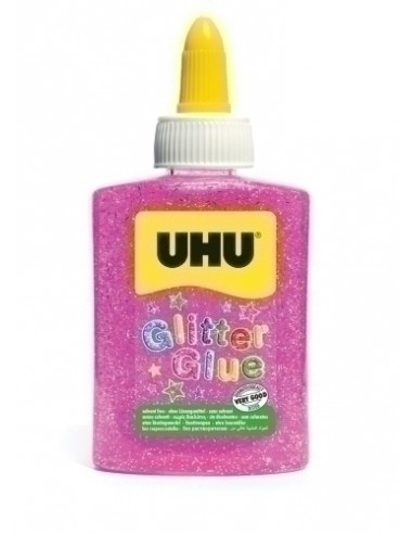 COLA GLITTER GLUE UHU B/88 ml ROSA