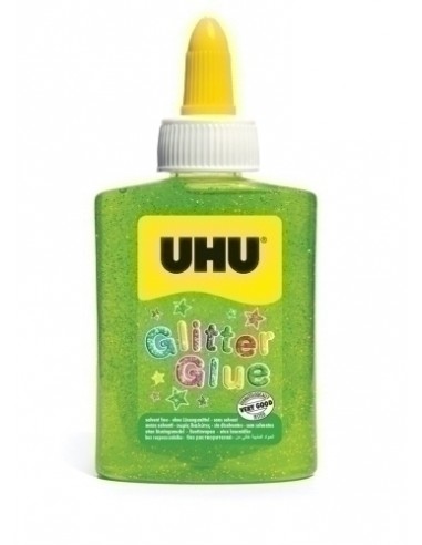 COLA GLITTER GLUE UHU B/88 ml VERDE