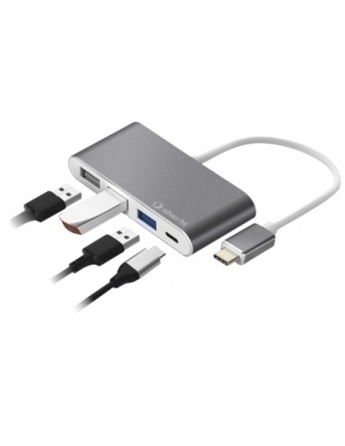 HUB SILVER HT USB-C A 4 EN 1