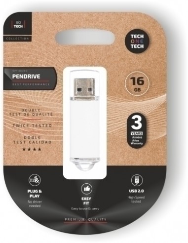 MEMORIA USB 16GB TECHONE BASIC BLANCO